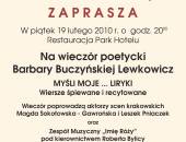 Wieczór poetycki Barbary Buczyńskiej Lewkowicz
