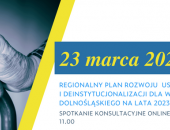 23.03.2023 spotkanie online | Regionalny Plan Rozwoju Usług Społecznych i Deinstytucjonalizacji na Dolnym Śląsku