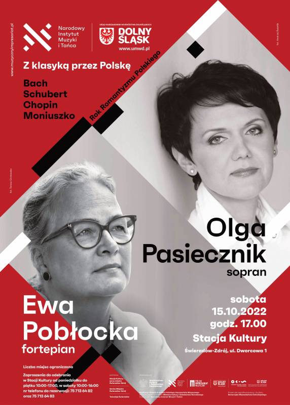 „Z klasyką przez Polskę” Olga Pasiecznik – sopran, Ewa Pobłocka – fortepian