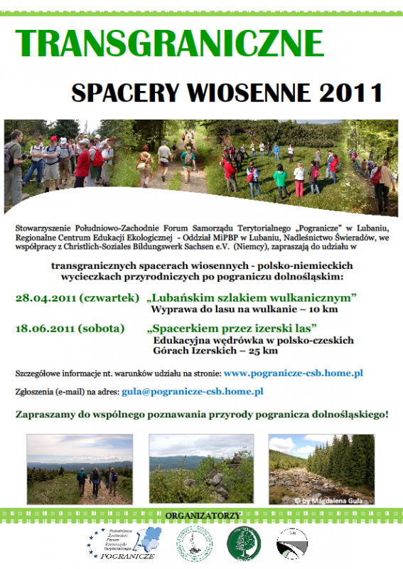 Transgraniczne spacery wiosenne - weź udział!!