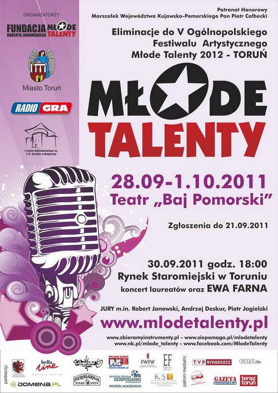 V Ogólnopolskiego Festiwal Artystyczny Młode Talenty 2012 w TORUNIU