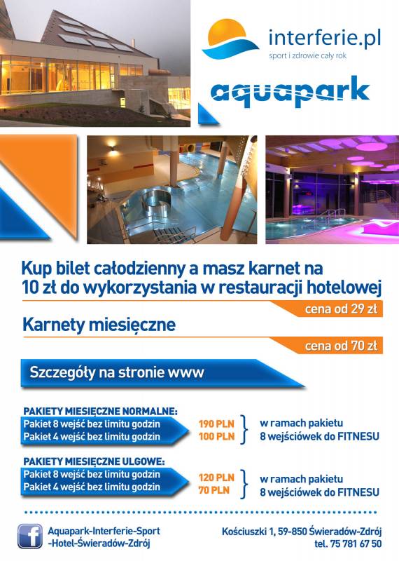 Nowy cennik aquaparku                                                                                                           