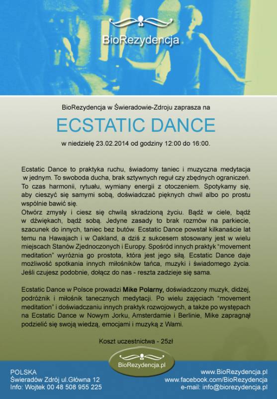 23.02. - Ecstatic dance w BioRezydencj