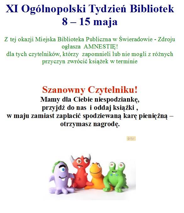 8-15.05. - Ogólnopolski Tydzień Bibliotek