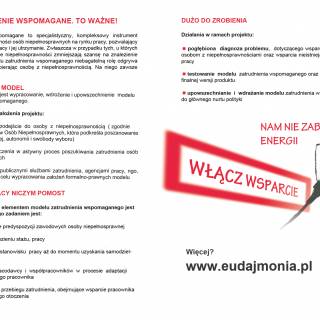 Fundacja Rozwoju Demokracji Lokalnej - Centrum Dolnośląskie jako partner w projekcie innowacyjnym &quot;Zatrudnienie wspomagane&quot;