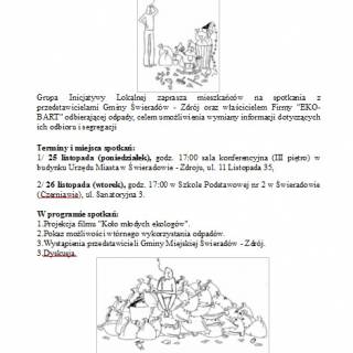 25-26.11. - INICJATYWA LOKALNA - spotkanie w sprawie segregacji odpadów                                                         