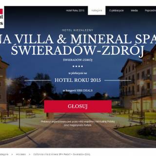 Hotel Cottonina Villa &amp; Mineral SPA Resort   nominowany w plebiscycie na HOTEL ROKU 2015 