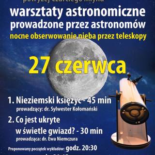 Warsztaty astronomiczne, nocne oglądanie nieba