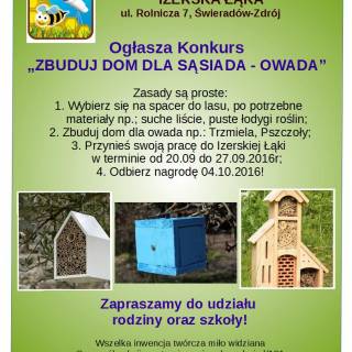 Konkurs: „zbuduj dom dla sąsiada – owada”