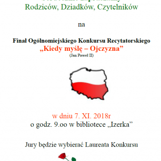 KONKURS RECYTATORSKI  &quot;KIEDY MYŚLĘ - OJCZYZNA&quot;