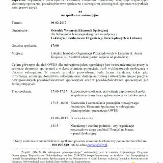 Spotkanie informacyjne nt. oferty OWES -  09.03.2017 / Lubań