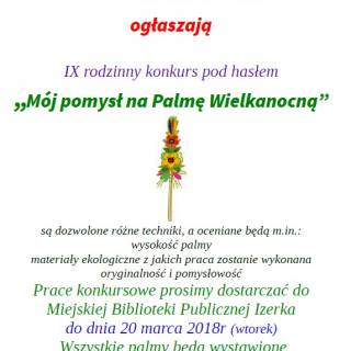 KONKURS - Mój pomysł na Palmę Wielkanocną