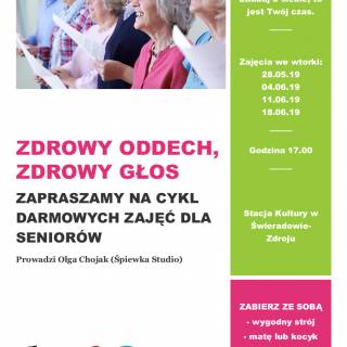 ZAJĘCIA DLA SENIORÓW-ZDROWY ODDECH,ZDROWY GŁOS