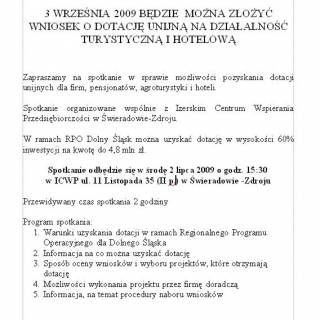 02.07.2009 - JAK ZŁOŻYĆ WNIOSEK NA DZIAŁALNOŚĆ HOTELOWĄ  I TURYSTYCZNĄ