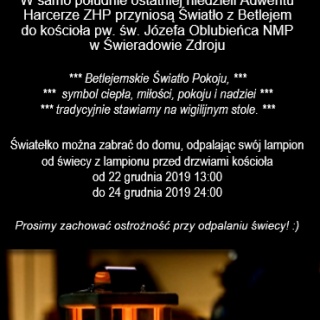 BETLEJEMSKIE ŚWIATŁO POKOJU