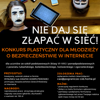 KONKURS PLASTYCZNY DLA MŁODZIEŻY O BEZPIECZEŃSTWIE W INTERNECIE