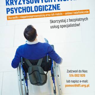  BEZPŁATNE WSPARCIE PSYCHOLOGICZNE DLA OSÓB Z NIEPEŁNOSPRAWNOŚCIĄ Z DOLNEGO ŚLĄSKA