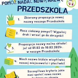 KONKURS NA NAZWĘ PRZEDSZKOLA