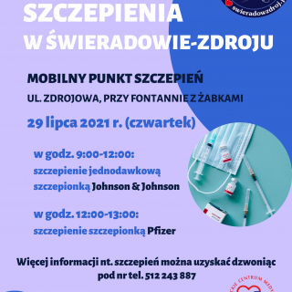 MOBILNY PUNKT SZCZEPIEŃ - 29.07.2021