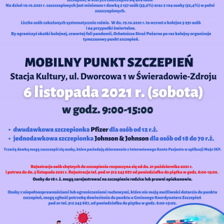 MOBILNY PUNKT SZCZEPIEŃ W STACJI KULTURY