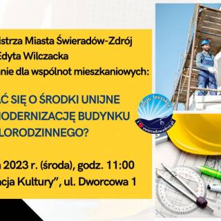 ZAPRASZAMY WSPÓLNOTY MIESZKANIOWE NA SPOTKANIE - JAK STARAĆ SIĘ O FUNDUSZE NA TERMOMODERNIZACJĘ BUDYNKU