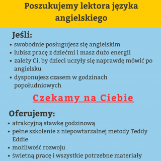 OFERTA PRACY - LEKTOR JĘZYKA ANGIELSKIEGO