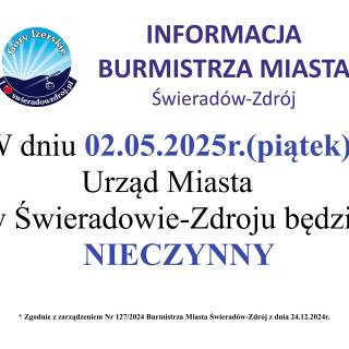 INFORMACJA BURMISTRZA MIASTA ŚWIERADÓW-ZDRÓJ>