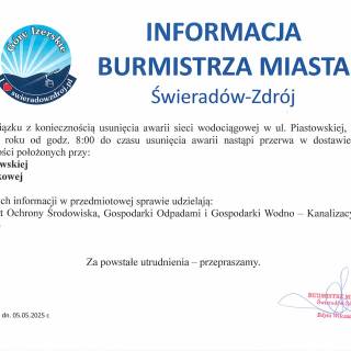 PRZERWA W DOSTAWIE WODY