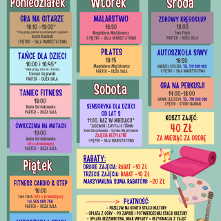 ZAPISY NA ZAJĘCIA W STACJI KULTURY!