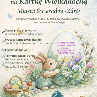 KONKURS NA MIEJSKĄ KARTKĘ WIELKANOCNĄ>
