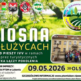 RAJD PIESZY "WIOSNA NA ŁUŻYCACH" 9.05.2026 W OLSZYNIE